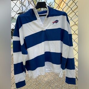 Buffalo Bills Rugby Stripe Shirt with Quarter Button Collar